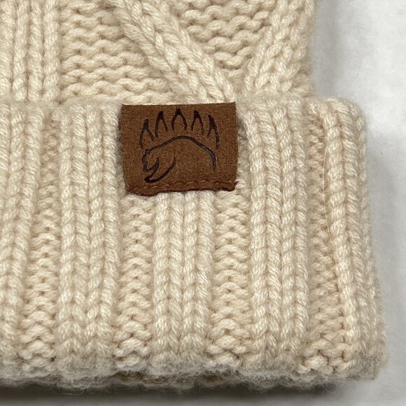 Bear Essentials Outdoors Co. 100% Soft Merino Wool Cable Knit Beanie Ivory NWOT - Picture 3 of 6